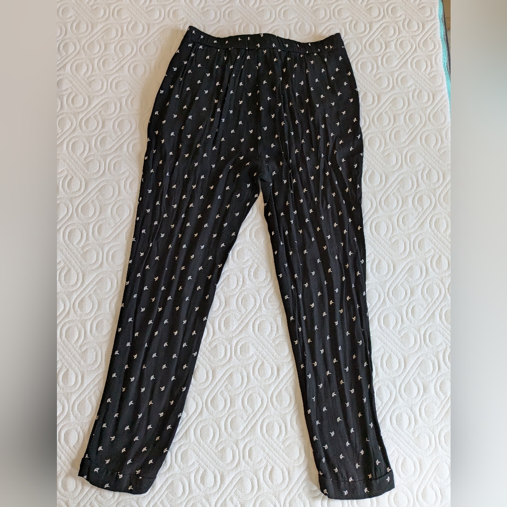 Black Patterned Pants - Picture 2 of 2